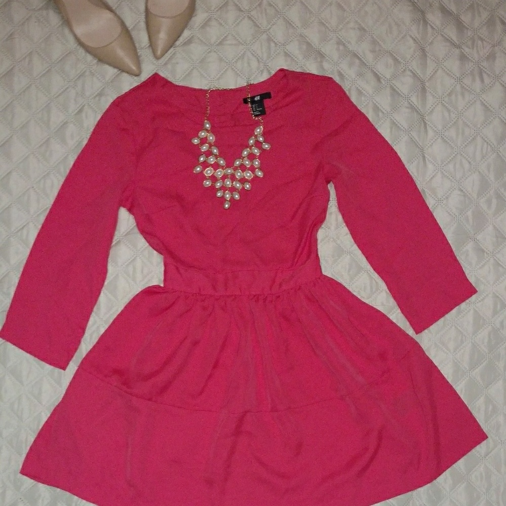 Quarter-Sleeve Skater Dress